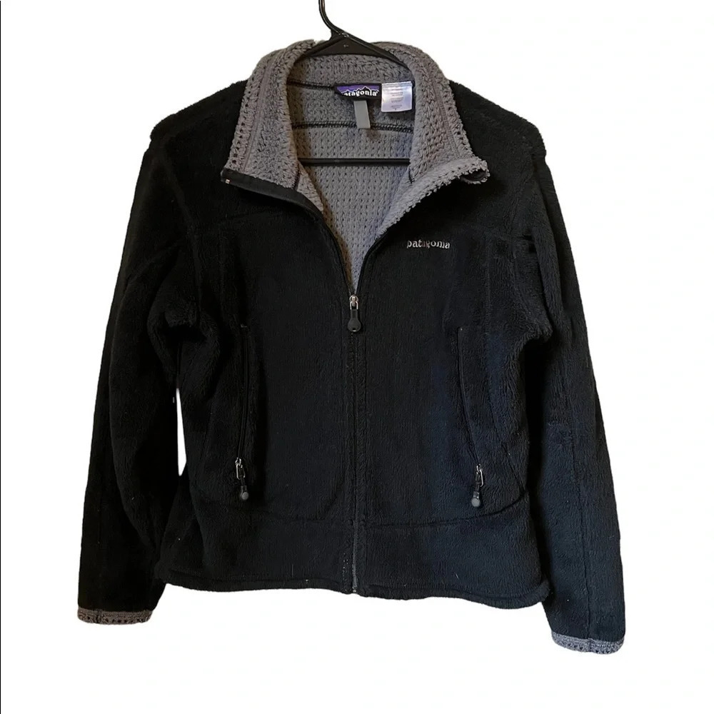 Patagonia Black Fleece Zip Up Jacket, size small